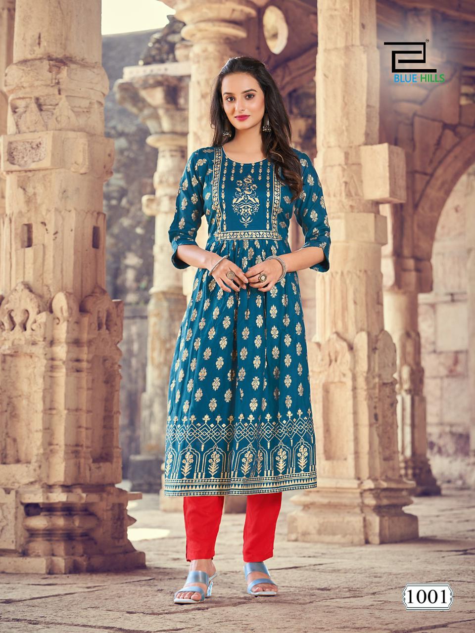 Blue Hills Divine Heavy Rayon Printed Kurtis Catalog
